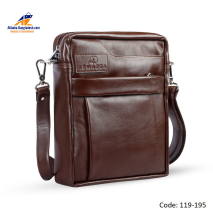 Chocolate Color Genuine Leather Messenger  Bag For Men